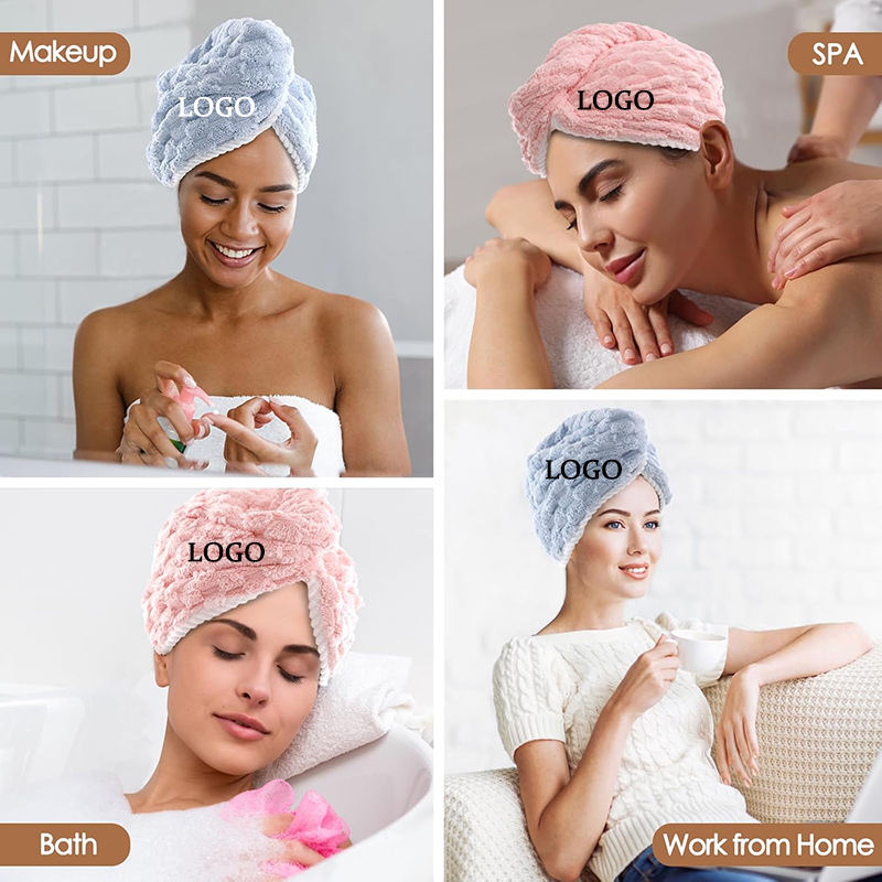 Microfiber Hair Towel Wrap – Quick Dry Turban for Long & Curly Hair