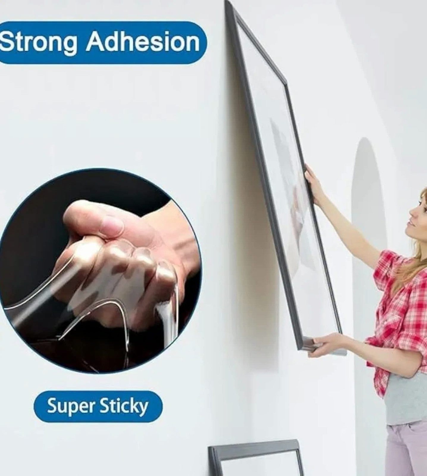 Heavy Duty Nano Double Sided Tape Clear Washable Reusable Adhesive Grip Tape