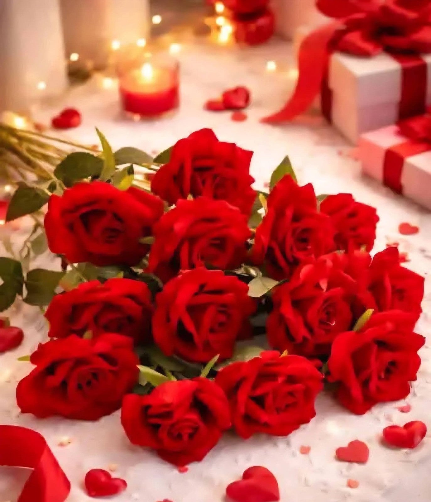 Premium Silk Artificial Red Rose Bouquet 10 Stems Jouri Flower Luxury Decor $11
