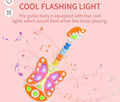 Kids Electronic Guitar Toy Butterfly Musical Instrument Education Light Sound