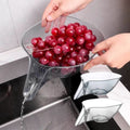 Clear Kitchen Colander Strainer Bowl Vegetable Fruit Washing Basket Drain Spout