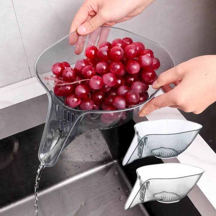 Glacier Pattern Kitchen Colander Strainer Bowl for Fruits & Vegetables Drain