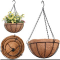 Hanging Basket Planter with Coco Coir Liner Metal Wire Flower Pot Garden Outdoor
