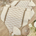 Boho Burlap Table Runner Macrame CrochetLace Farmhouse Rustic WeddingDecor 120cm