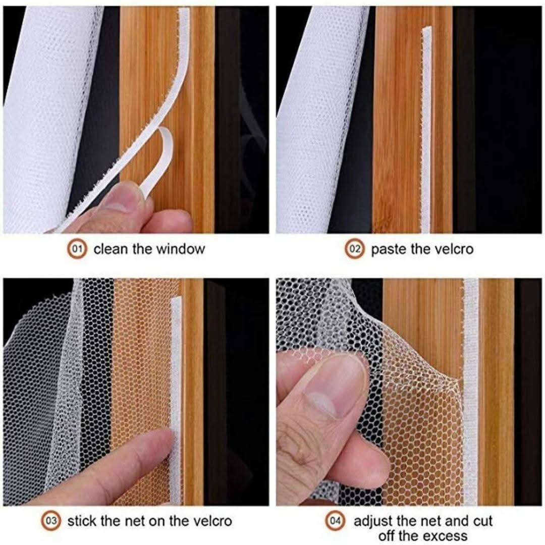 DIY Window Screen Mesh Net 130x150cm - Insect & Mosquito Protector Curtain