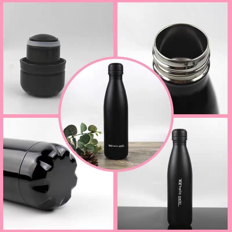Insulated Stainless Steel Water Bottle 500ml Leakproof Thermos 24H Cold Hot Gym