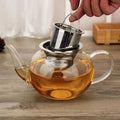 Clear Borosilicate Glass Teapot with Removable Stainless Steel Infuser Heat Res.
