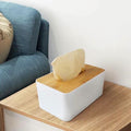 Bamboo Tissue Box Holder Cover Wooden Napkin Dispenser Organizer Home Bathroom