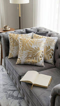 Luxury Navy Blue Gold Jacquard Cushion Cover Pillow Case Home Decor