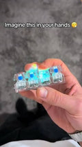 Mini 4-Key LED Mechanical Keyboard Keychain Clicker Fidget Stress Relief Toy