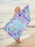 Quick Dry Microfiber Kids Beach TowelCute Cartoon Absorbent Swim Pool Bath Blank