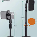 Phone Holder Stand Adjustable Height Desktop Mount 360 Rotation Desk Cell Phone