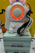 Kuromi Mini Portable Fan with LED Light - USB Rechargeable Keychain Fan