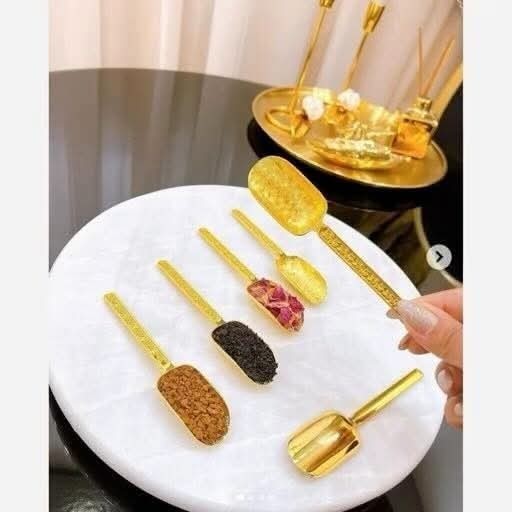 Luxury Gold Sugar Coffee Scoop with Rhinestones - Elegant Kitchen Decor Tool
