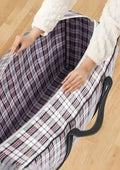 Extra Large Heavy-Duty Plaid Storage Bag with Zipper for Moving and Laundry