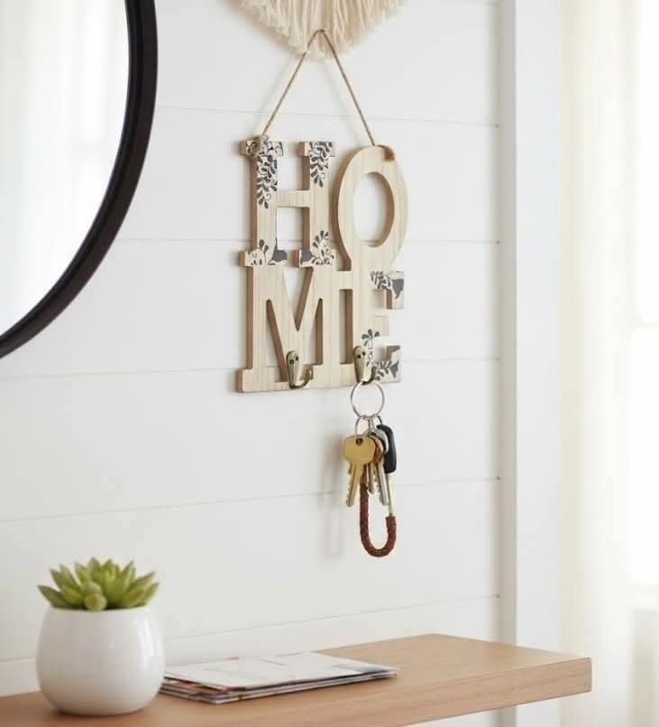 Luxury Wooden Key Holder for Wall Decorative Mail Organizer RackEntryway hunger