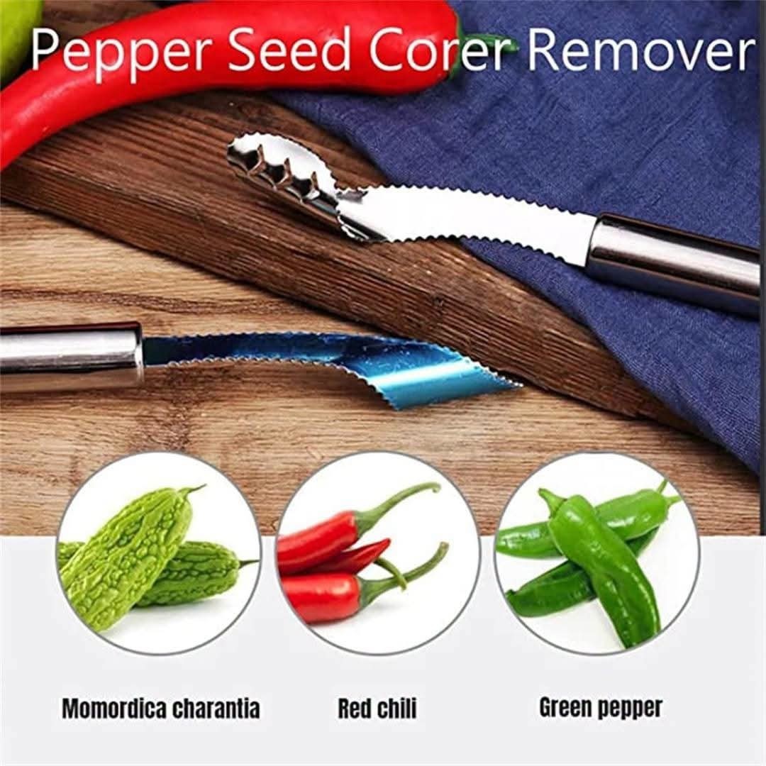 Stainless Steel Pepper Seed Corer Remover for Jalapenos & Vegetables Tool