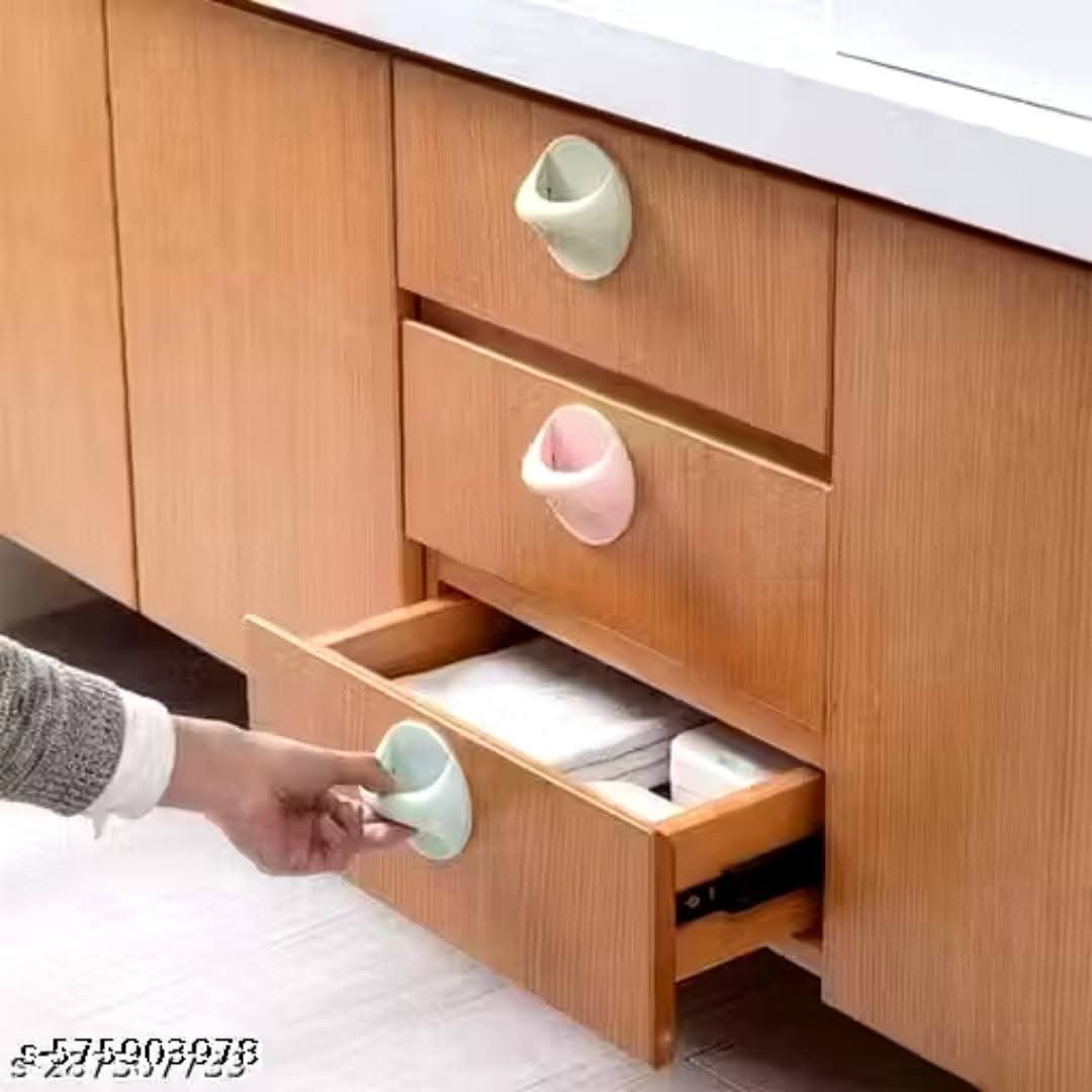 4Pcs Self-Adhesive Drawer Handles - No Drill Cabinet Pulls for Easy Use