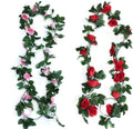 2M Artificial Rose Garland Flower Vine Hanging Ivy Wedding Party Home Wall Decor