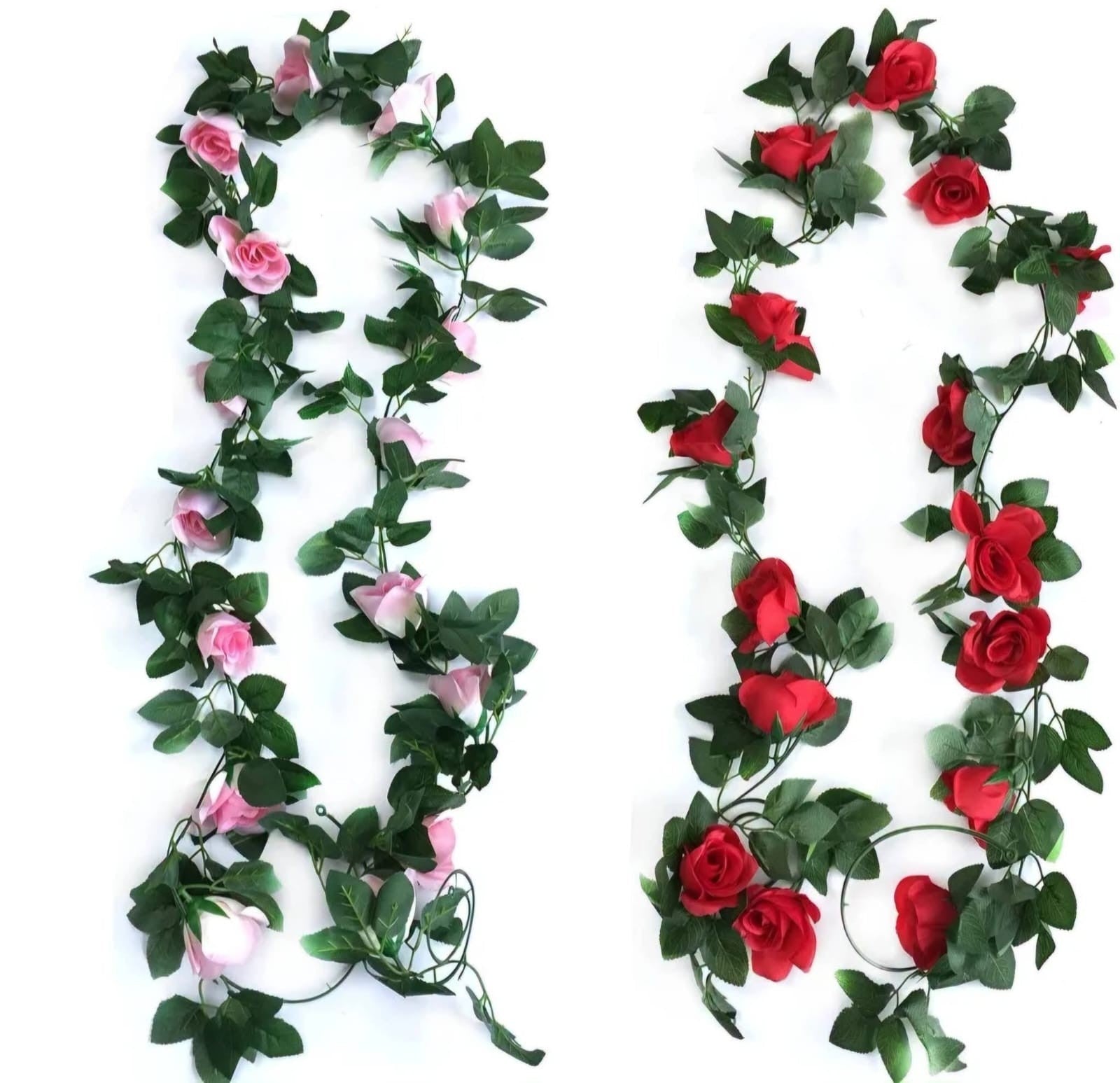 2M Artificial Rose Garland Flower Vine Hanging Ivy Wedding Party Home Wall Decor