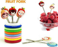 Cute Cartoon Fruit Forks Stainless Steel Mini Dessert Salad Pick for Kids Lunch
