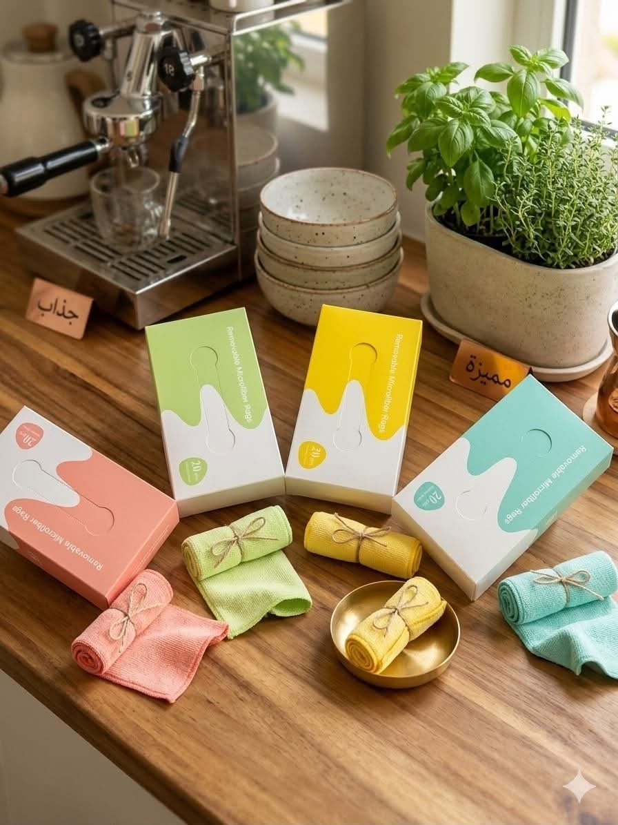 20p Removable Microfiber Rags Box Cleaning Cloths Reusable Wipes Kitchen Car Tow