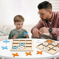 Wooden Tic Tac Toe Board Game - Educational Kids Puzzle Toy & Table Decor Gift