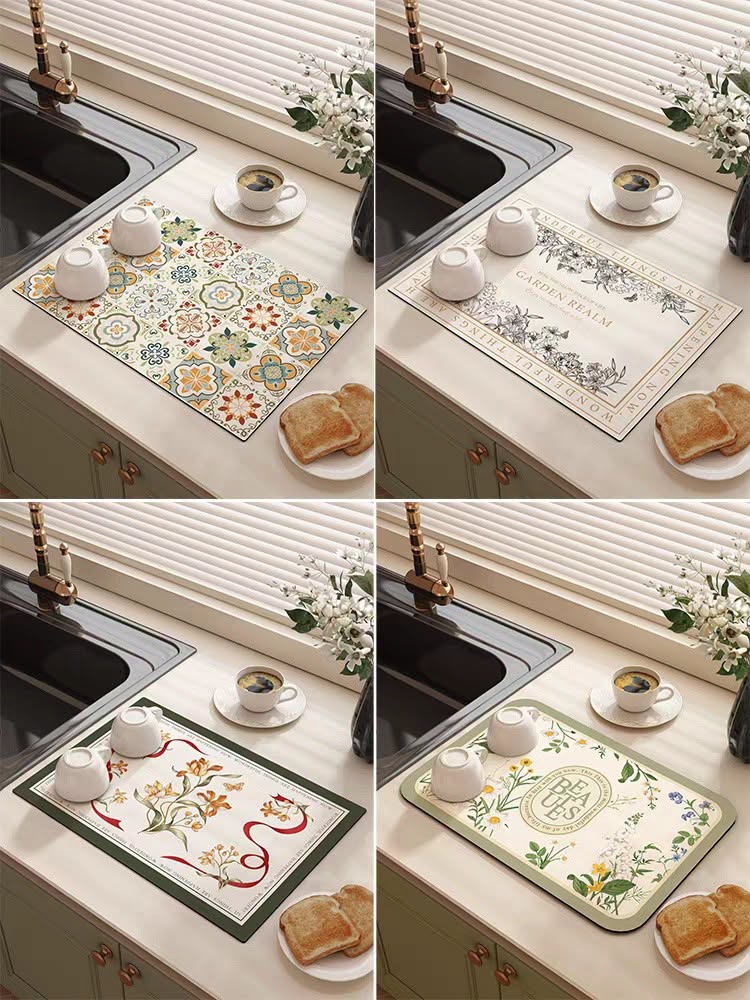 Aesthetic Silicone Coffee Corner Mat | Premium Absorbent & Heat-Resistant Countertop Protector