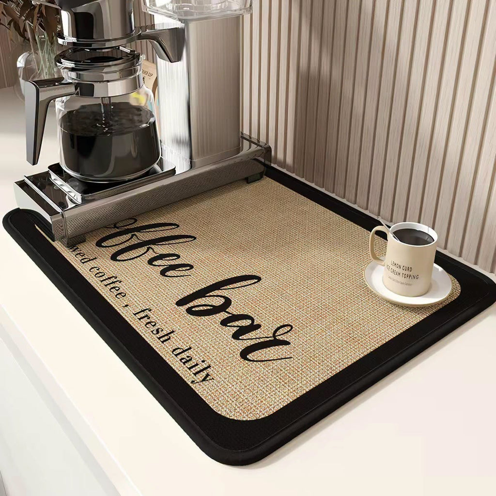 Aesthetic Silicone Coffee Corner Mat | Premium Absorbent & Heat-Resistant Countertop Protector