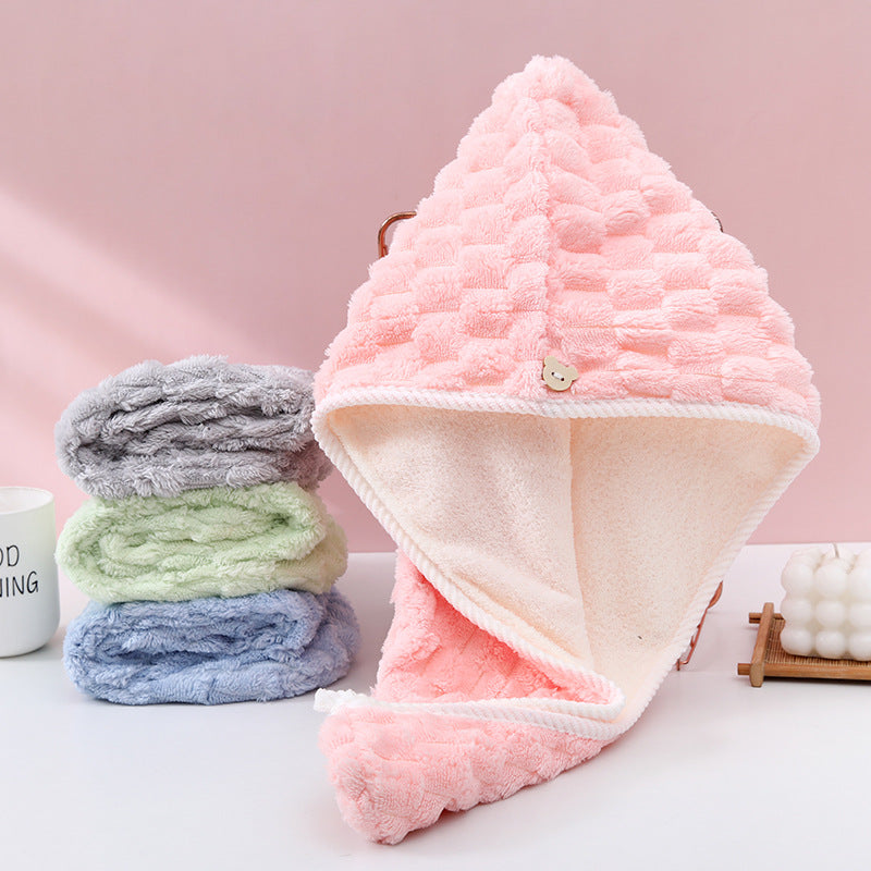 Microfiber Hair Towel Wrap – Quick Dry Turban for Long & Curly Hair