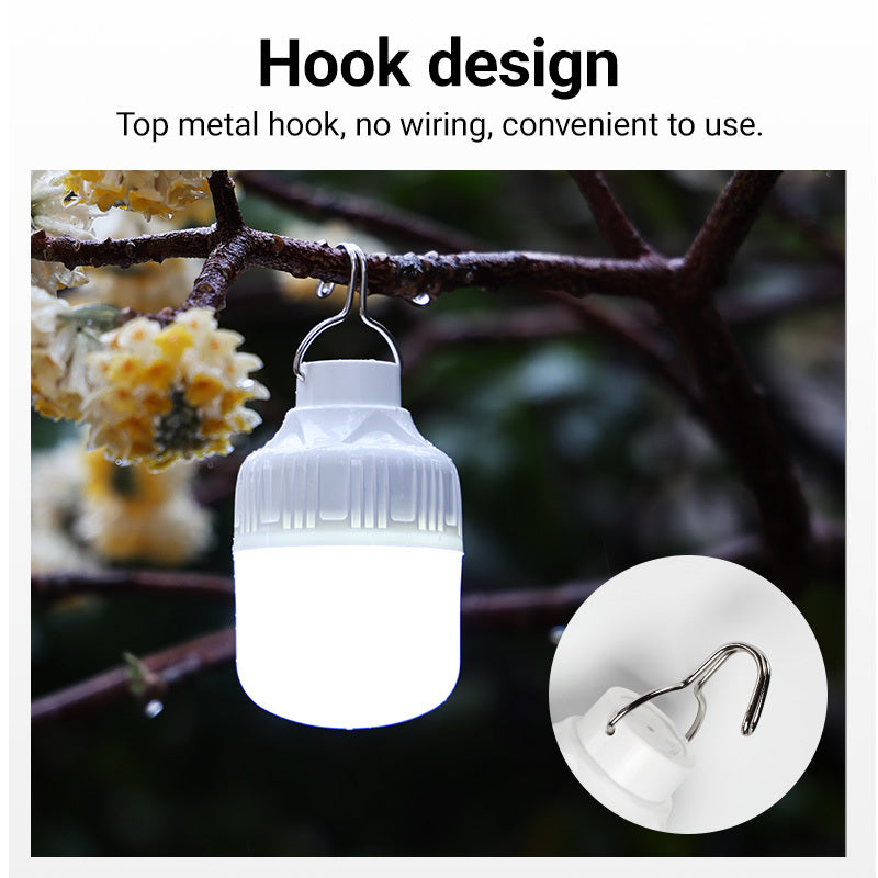 Vintage USB Rechargeable LED Camping Lantern with 4 Light Modes & Hanging Hook