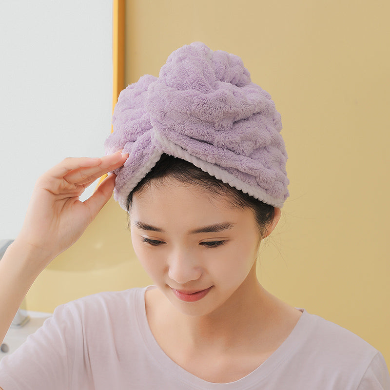 Microfiber Hair Towel Wrap – Quick Dry Turban for Long & Curly Hair