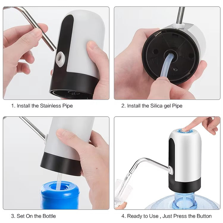 Electric Water Bottle Pump Dispenser – USB Rechargeable Automatic Dispenser for 5 Gallon Jugs
