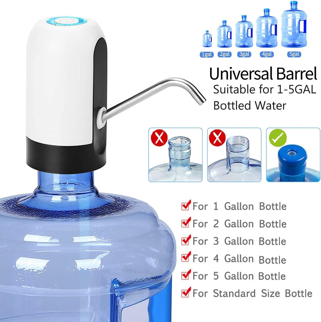 Electric Water Bottle Pump Dispenser – USB Rechargeable Automatic Dispenser for 5 Gallon Jugs