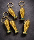 Gold Soccer Trophy Keychain – 3D Football Fan Gift & Bag Charm