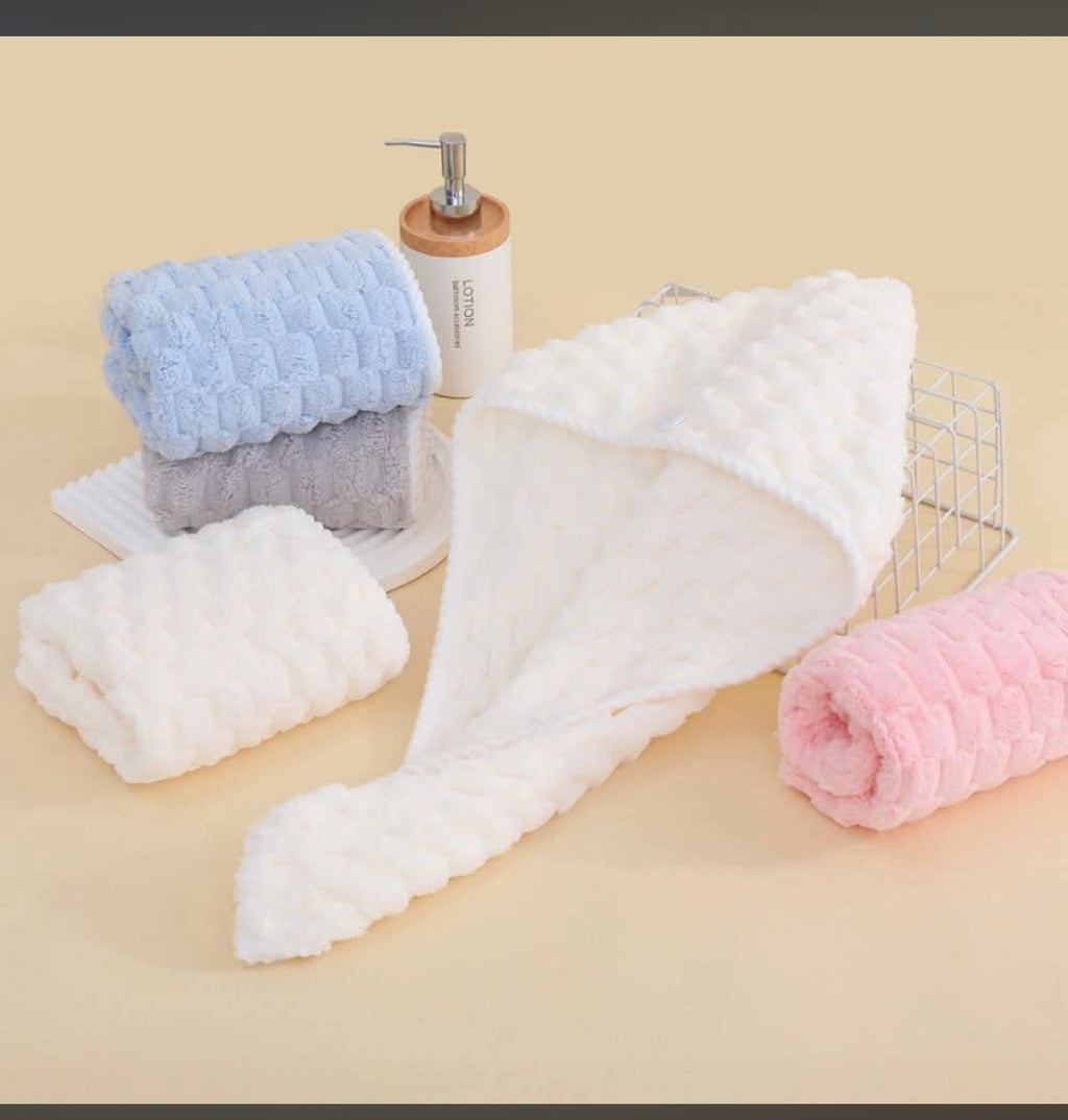 Cloud-Soft Microfiber Hair Towel Wrap – Super Absorbent Fast-Drying Turban