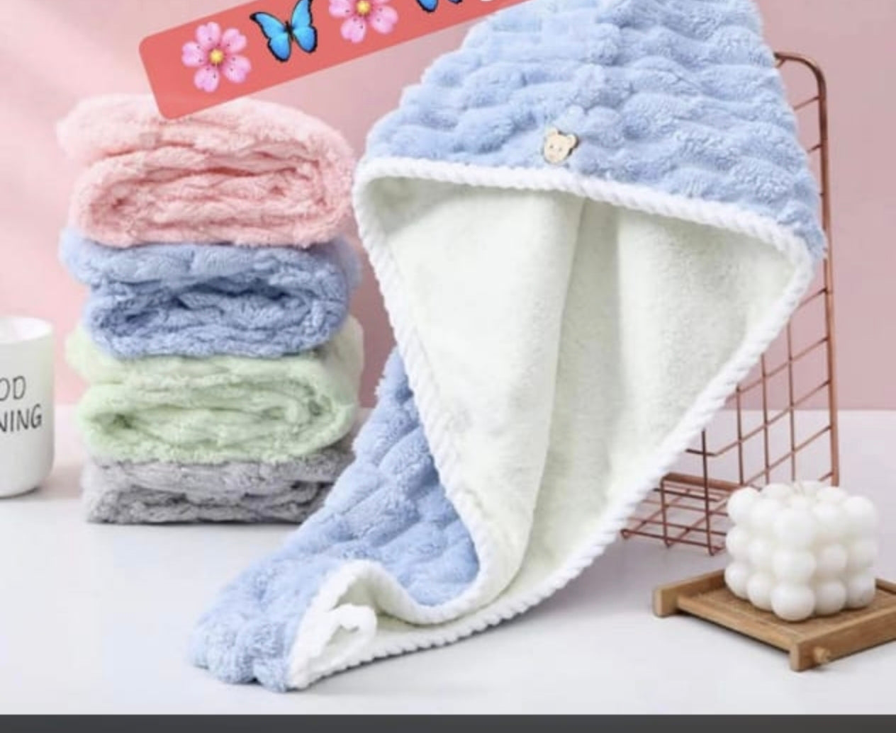 Cloud-Soft Microfiber Hair Towel Wrap – Super Absorbent Fast-Drying Turban