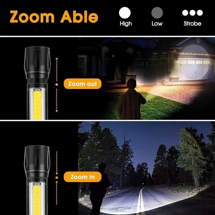 Mini LED Tactical Flashlight — USB Rechargeable, Zoomable & Waterproof Pocket Torch