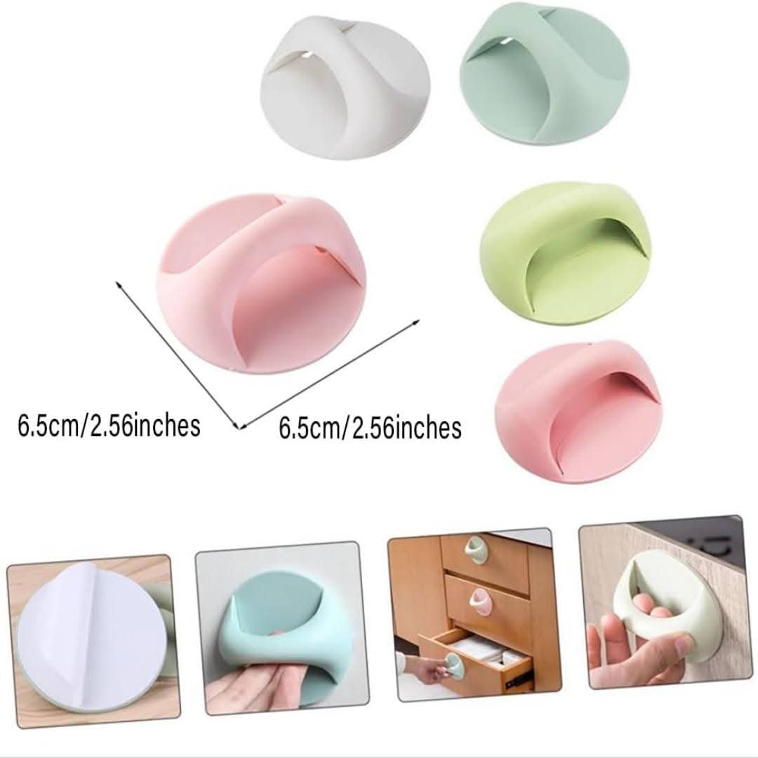 Self-Adhesive Drawer Handles (4 Pcs) – Punch-Free Cabinet Pulls for Drawers, Wardrobes & Sliding Doors
