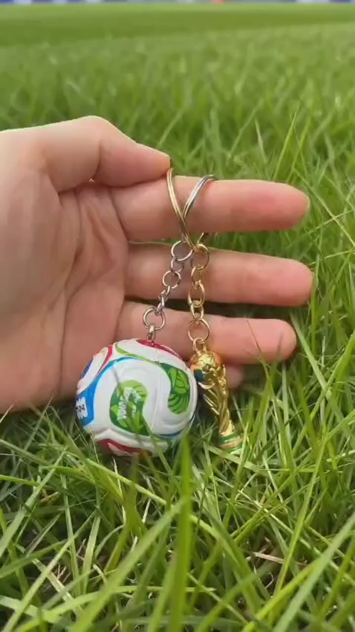 Gold Soccer Trophy Keychain – 3D Football Fan Gift & Bag Charm